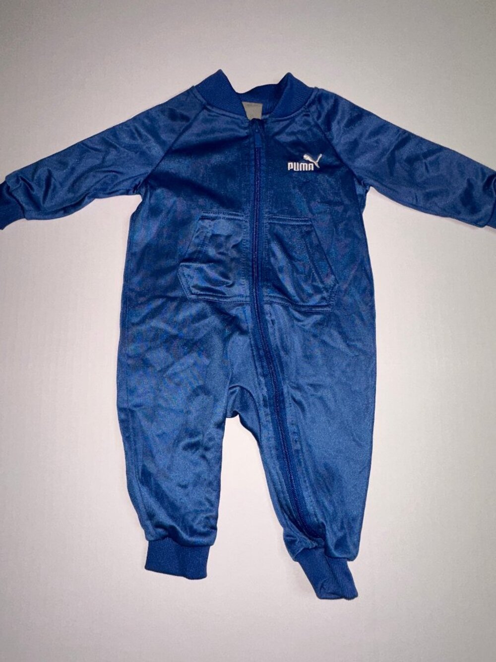 PUMA Blue long sleeve coverall romper for infant size 3-6 Mo #720